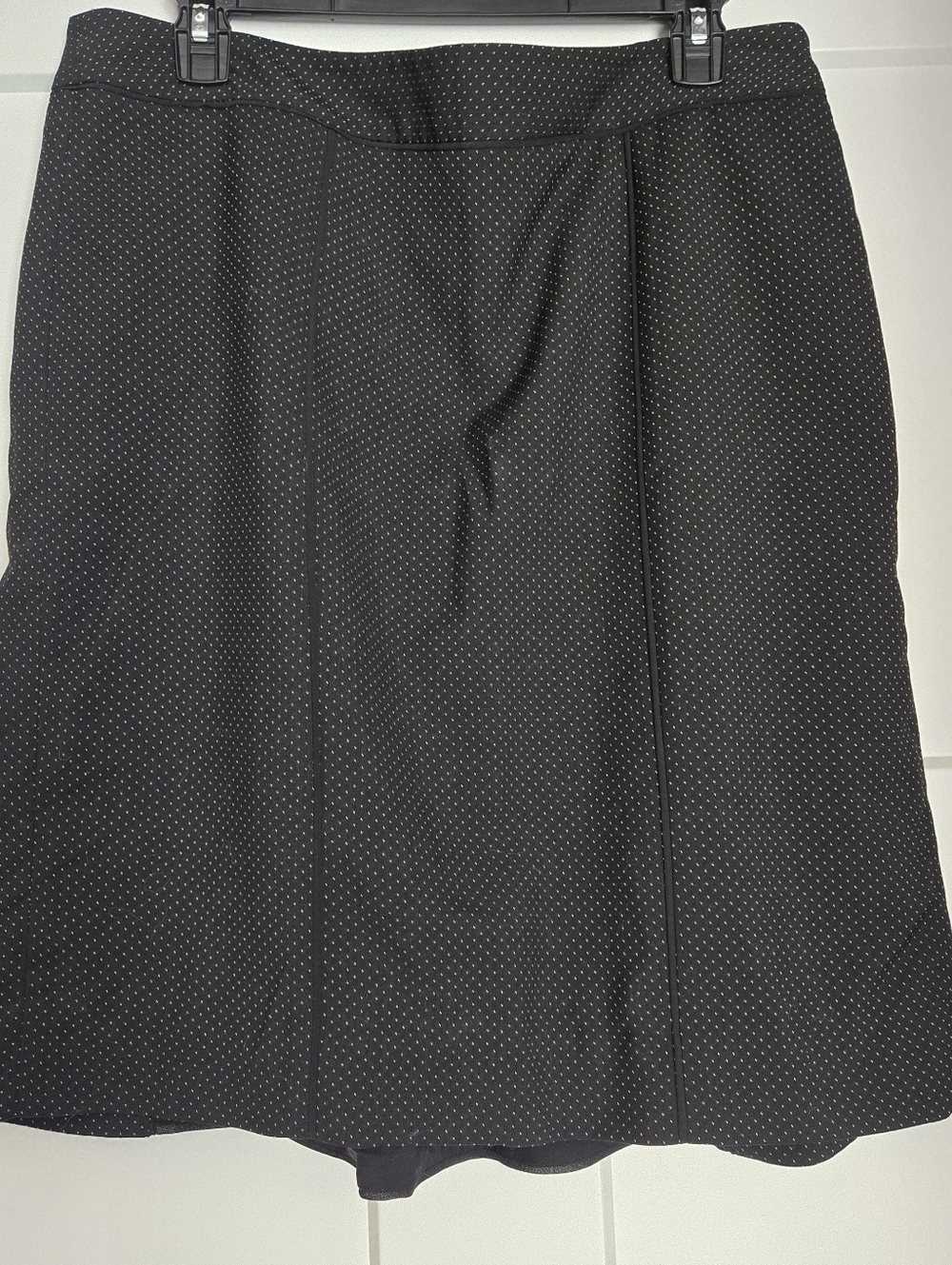 WHBM Classic Black Polka Dot A-Line Skirt